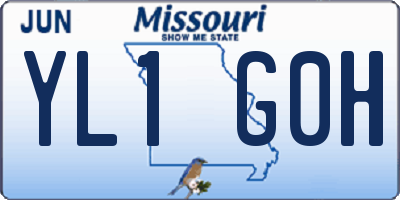 MO license plate YL1G0H