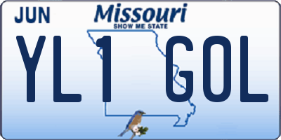 MO license plate YL1G0L