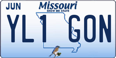 MO license plate YL1G0N