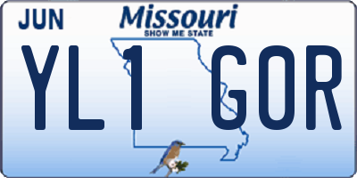MO license plate YL1G0R