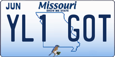 MO license plate YL1G0T