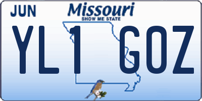 MO license plate YL1G0Z