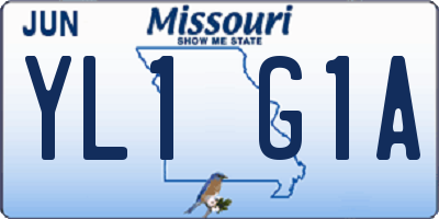 MO license plate YL1G1A