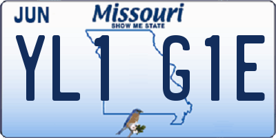MO license plate YL1G1E