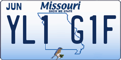MO license plate YL1G1F