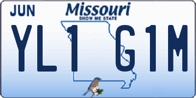 MO license plate YL1G1M