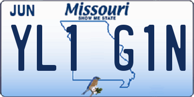 MO license plate YL1G1N