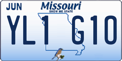 MO license plate YL1G1O