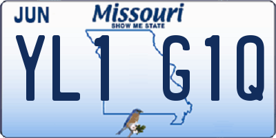 MO license plate YL1G1Q