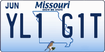 MO license plate YL1G1T