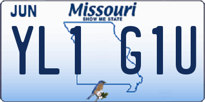 MO license plate YL1G1U