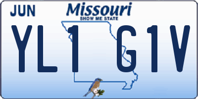MO license plate YL1G1V