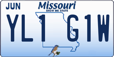 MO license plate YL1G1W
