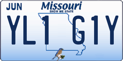 MO license plate YL1G1Y
