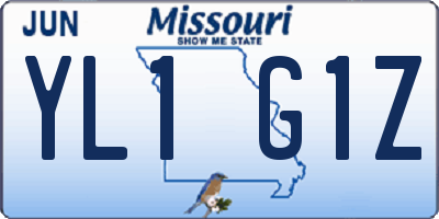 MO license plate YL1G1Z