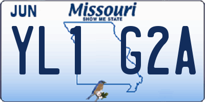 MO license plate YL1G2A