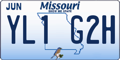 MO license plate YL1G2H