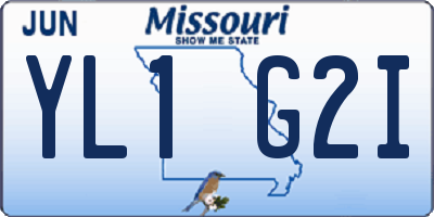 MO license plate YL1G2I