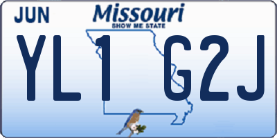 MO license plate YL1G2J