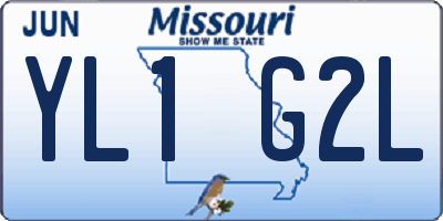 MO license plate YL1G2L