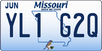 MO license plate YL1G2Q