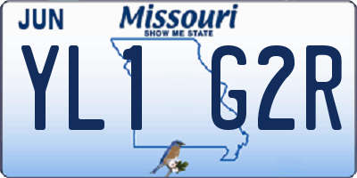 MO license plate YL1G2R