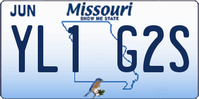 MO license plate YL1G2S