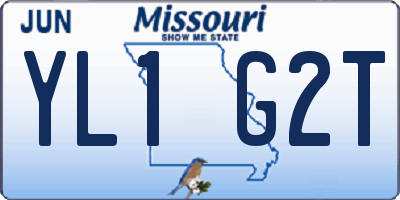 MO license plate YL1G2T
