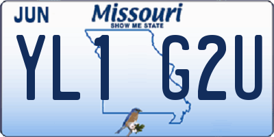 MO license plate YL1G2U