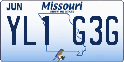 MO license plate YL1G3G