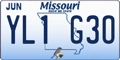 MO license plate YL1G3O