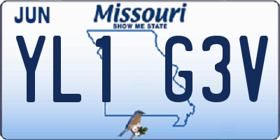 MO license plate YL1G3V