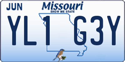 MO license plate YL1G3Y