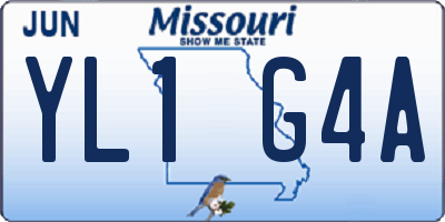 MO license plate YL1G4A