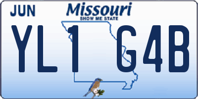 MO license plate YL1G4B