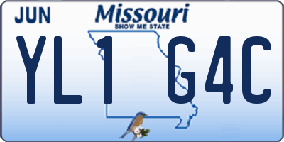 MO license plate YL1G4C