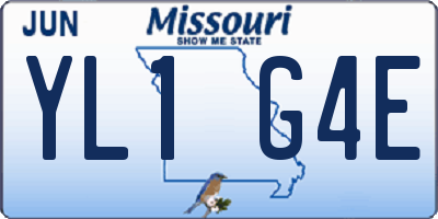 MO license plate YL1G4E