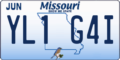 MO license plate YL1G4I