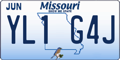 MO license plate YL1G4J
