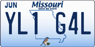MO license plate YL1G4L