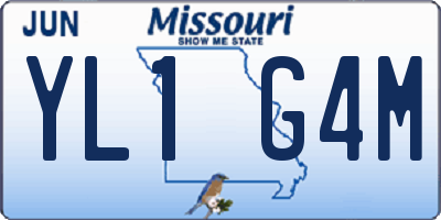 MO license plate YL1G4M