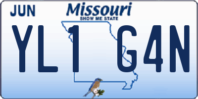 MO license plate YL1G4N