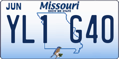 MO license plate YL1G4O