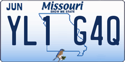 MO license plate YL1G4Q
