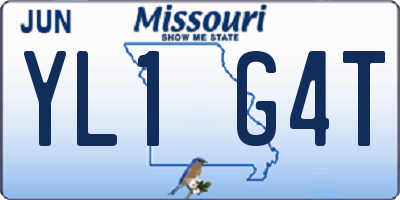 MO license plate YL1G4T