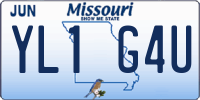 MO license plate YL1G4U