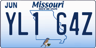 MO license plate YL1G4Z