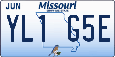 MO license plate YL1G5E