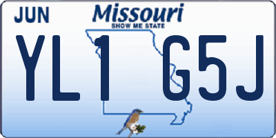 MO license plate YL1G5J