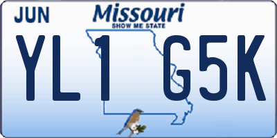 MO license plate YL1G5K